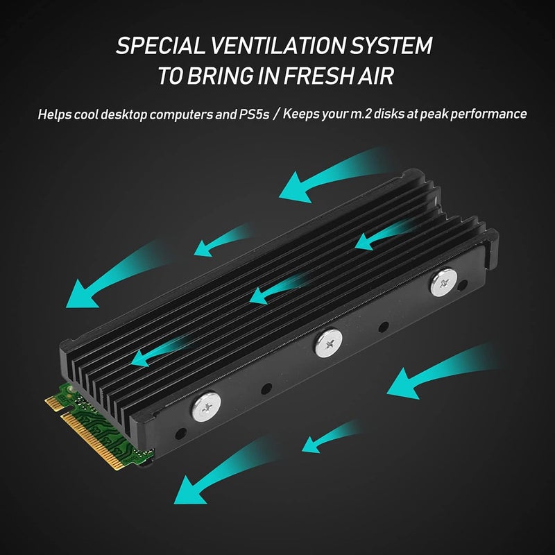 DAMOMCO مبرد SSD NVMe M.2 لجهاز PS5 من سامسونج 990 980 برو 970 إيفو بلس SN570 SN750 SN850 Firecuda 530 NVME أو SATA m2 2280 - Image 2